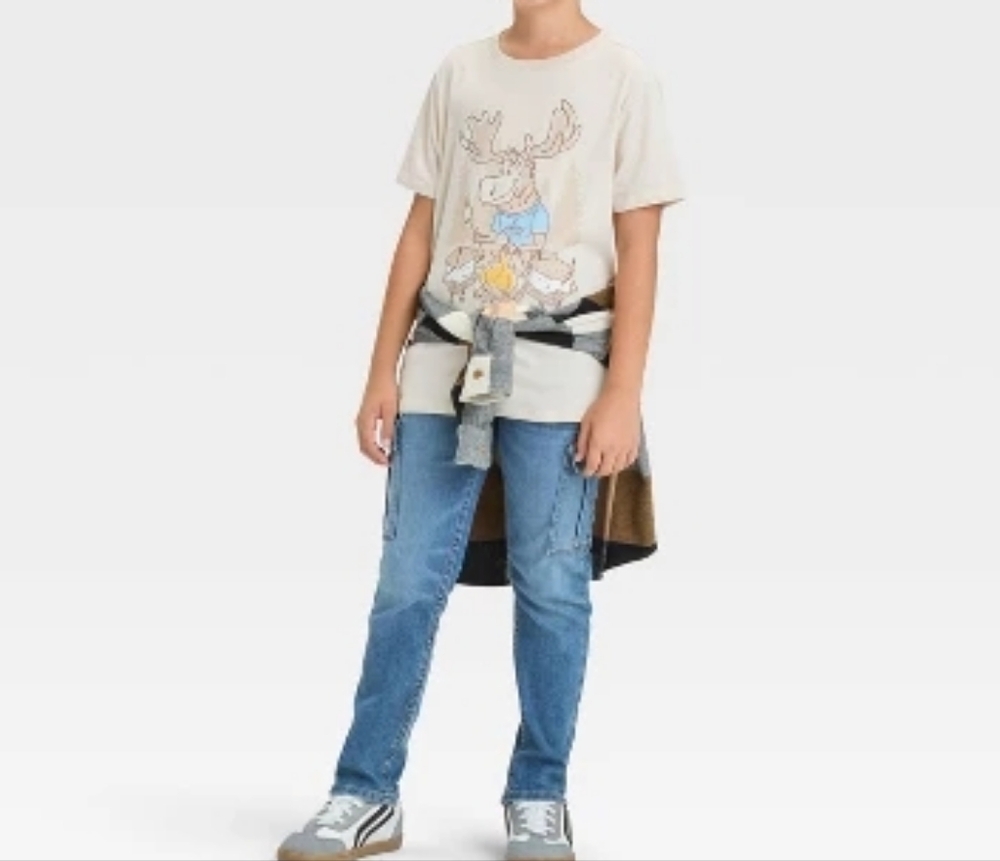 Cat & Jack Cream Moose Graphic Tee - Picture 3 of 4